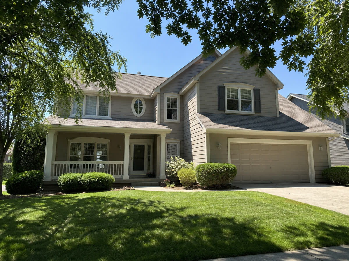 Suburban family home in summer